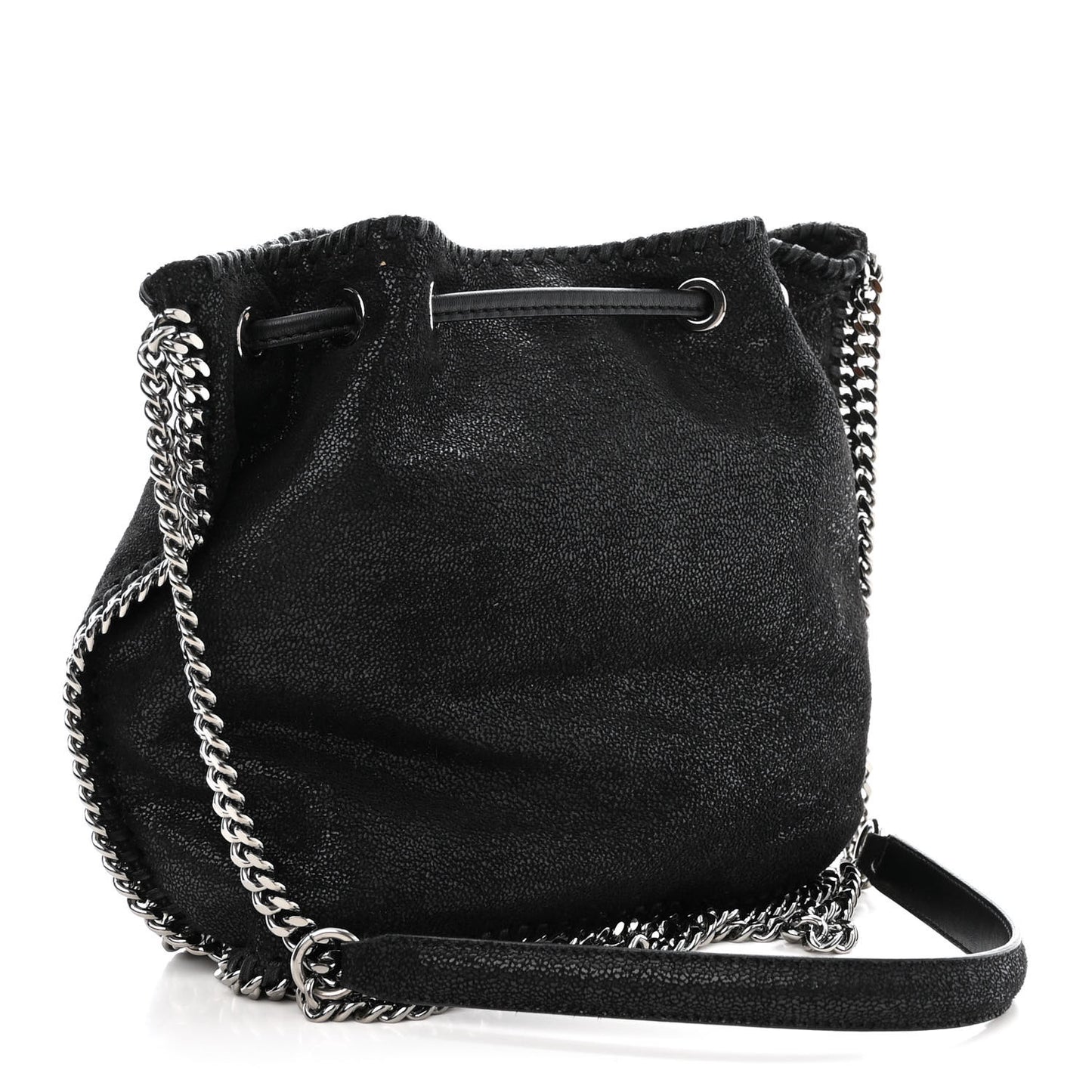 Shaggy Deer Small Falabella Bucket Bag Black