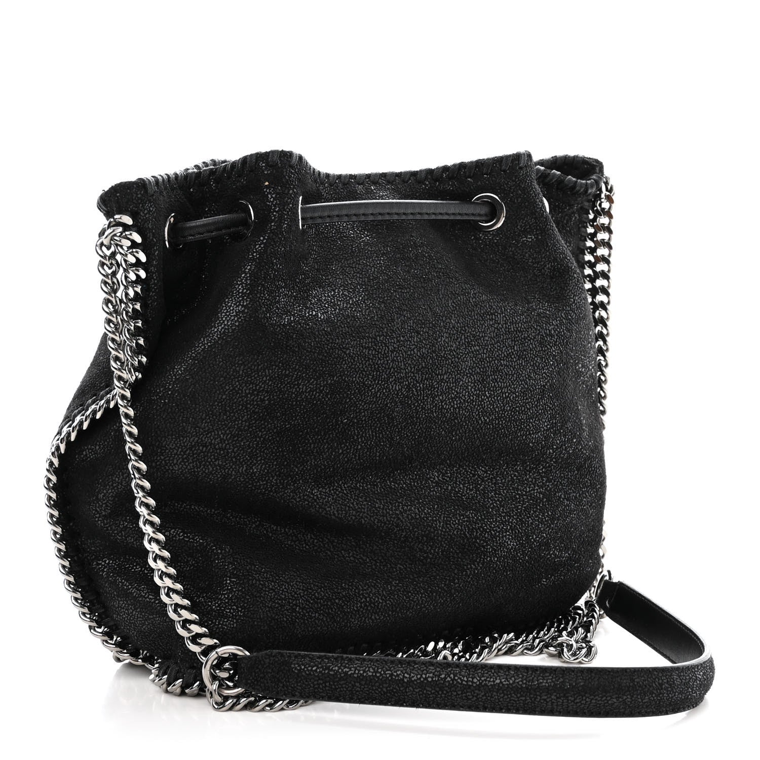 Stella McCartney Shaggy Deer Small Falabella Bucket Bag Black 2 of 10