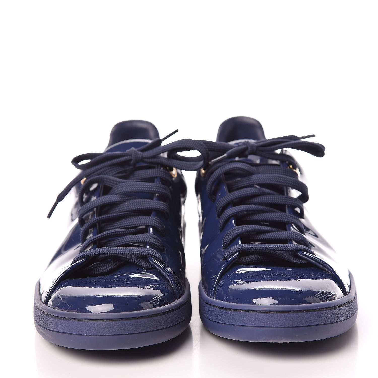 Louis Vuitton Patent Calfskin Frontrow Sneakers 36.5 Blue Nuit 2 of 7