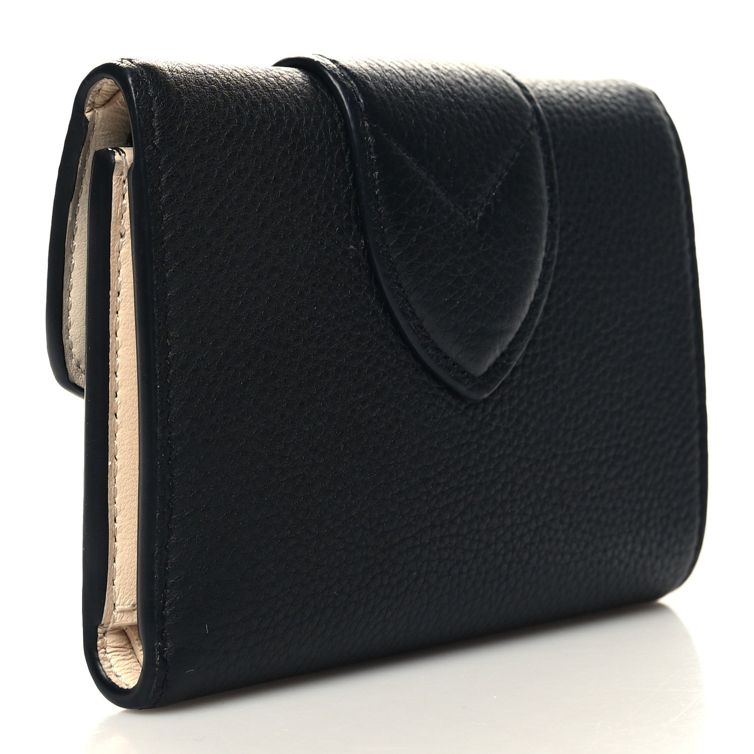 Louis Vuitton Grained Calfskin LV Pont 9 Compact Wallet Black 3 of 9