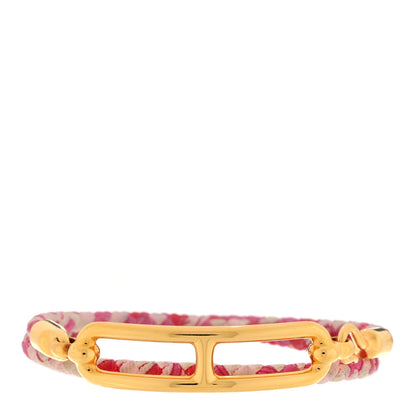 Hermes Silk Printed Astrologie Nouvelle Roulis Double Tour Bracelet Pink 1 of 3