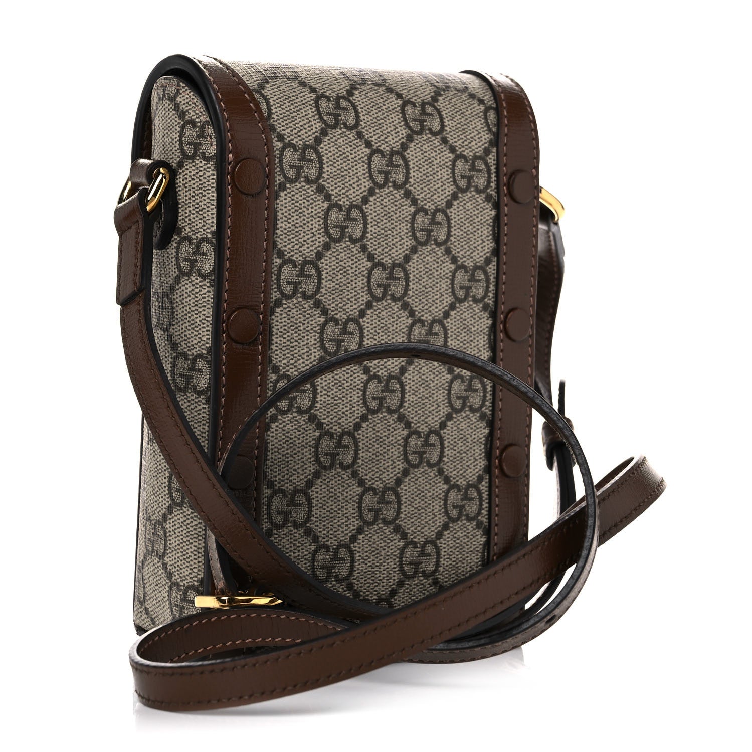 Gucci GG Supreme Monogram Mini Horsebit 1955 Crossbody Bag Beige Brown Sugar 3 of 18