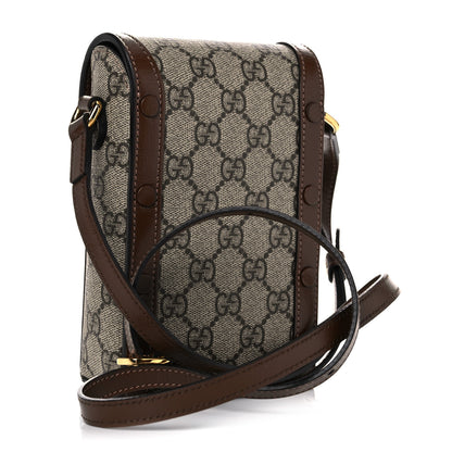 Gucci GG Supreme Monogram Mini Horsebit 1955 Crossbody Bag Beige Brown Sugar 3 of 18