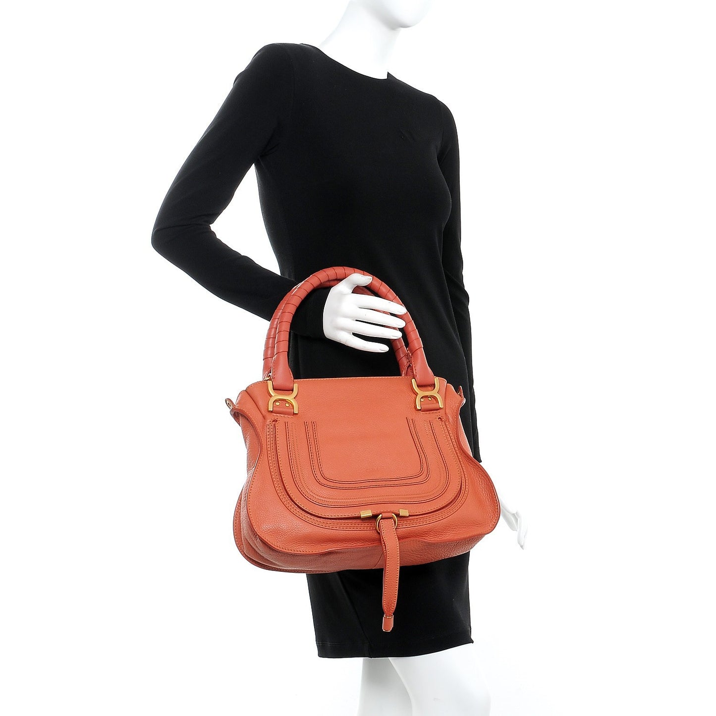 Calfskin Small Marcie Satchel Maple Leaf