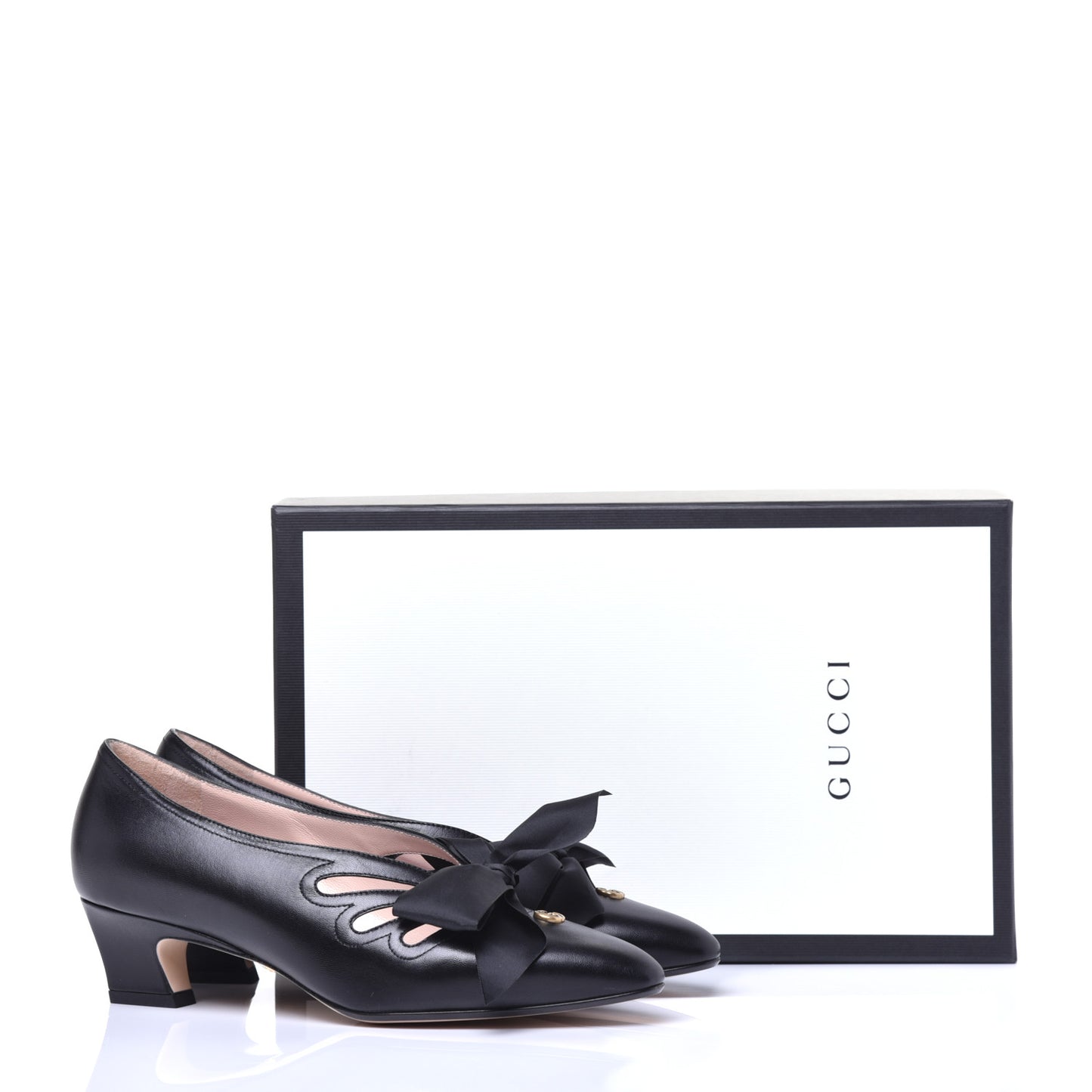 Malaga Kid Bow Berith Low Heel Pumps 37.5 Black