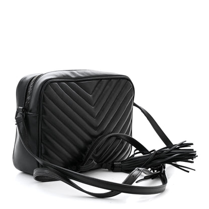Saint Laurent Calfskin Matelasse Monogram Monochrome Lou Camera Bag Black 3 of 16