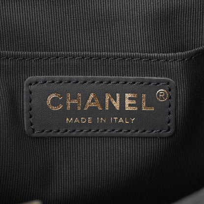 Chanel Shiny Caviar Quilted Medium Duma Pockets Drawstring Backpack Grey 6 of 10