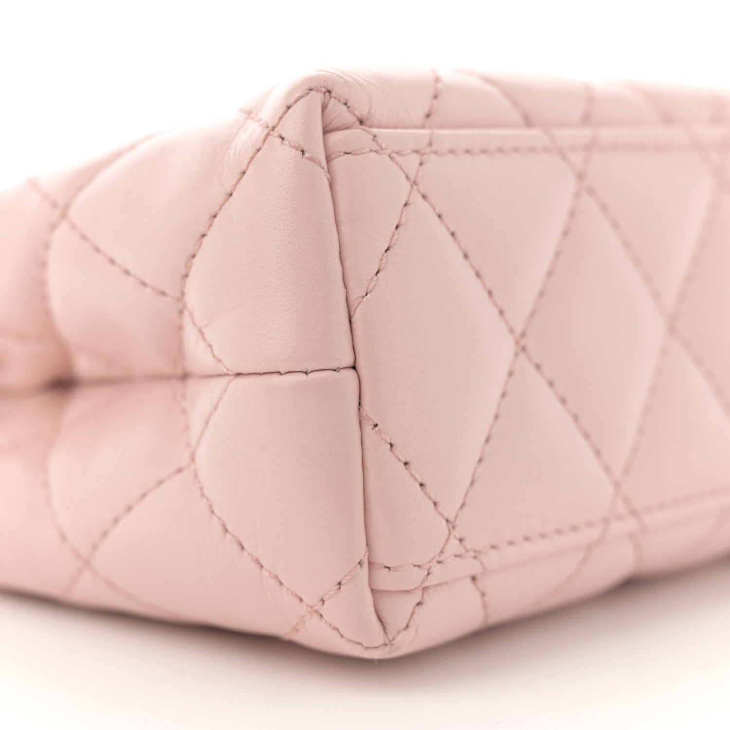 Chanel Shiny Aged Calfskin Quilted Nano Kelly Shopper Light Pink 9 of 11