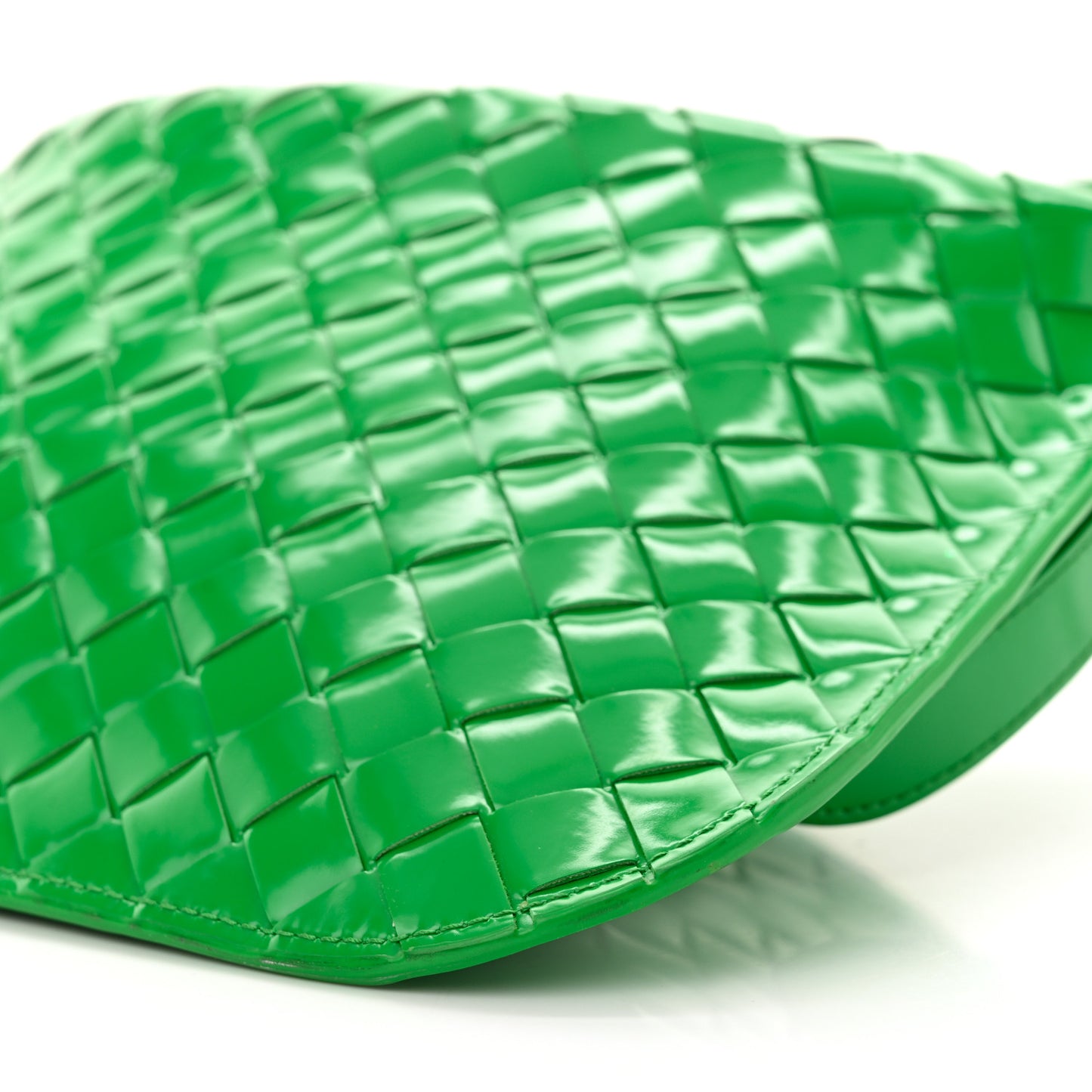 Spazzolato Intrecciato Flap Shoulder Bag Parakeet