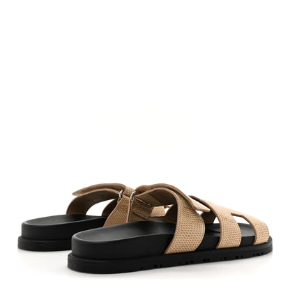 Hermes Lizard Womens Chypre Sandals 38 Beige Argile 5 of 9
