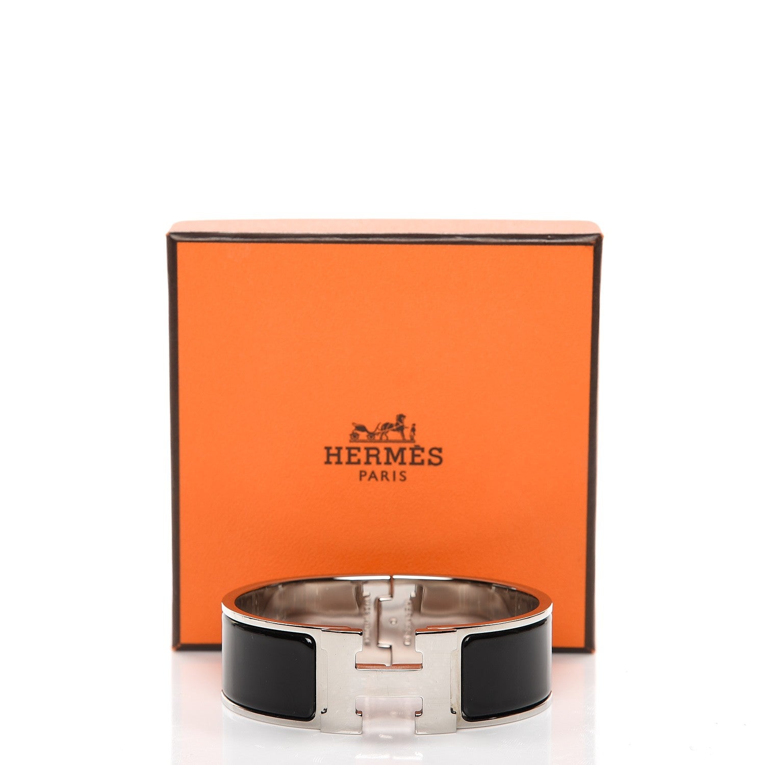 Hermes Enamel Wide Clic Clac H Bracelet GM Black 6 of 6