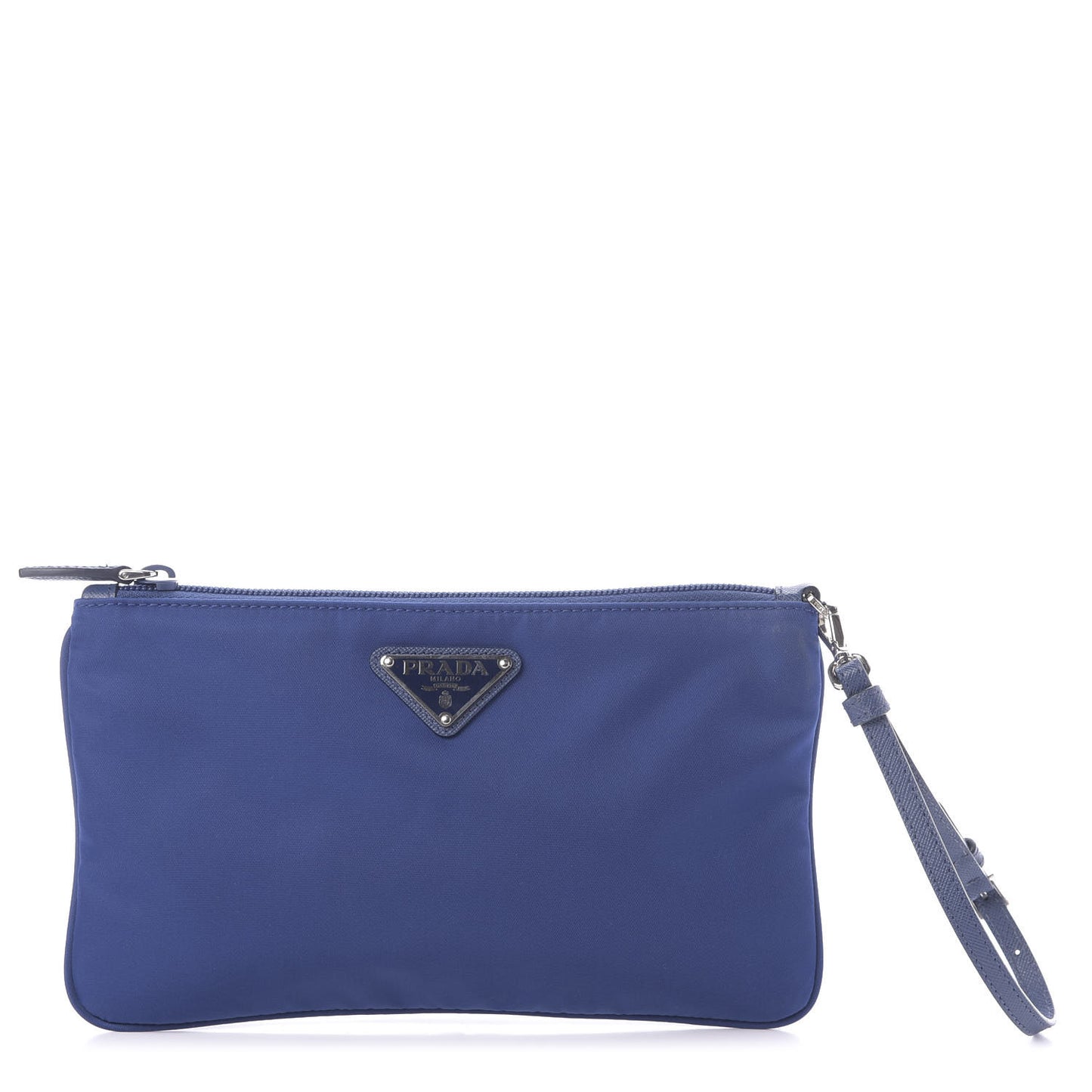 Tessuto Nylon Saffiano Wristlet Bluette