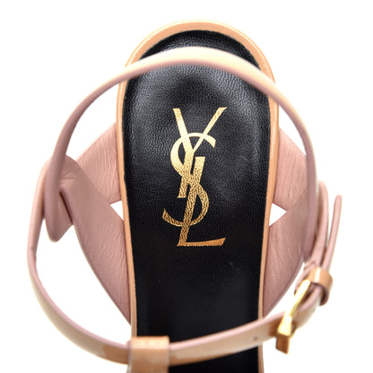Saint Laurent Patent Tribute 75 Platform Sandals 39 Nude Powder 7 of 9