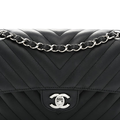 Chanel Calfskin Chevron Quilted Small Double Flap Black 8 of 10