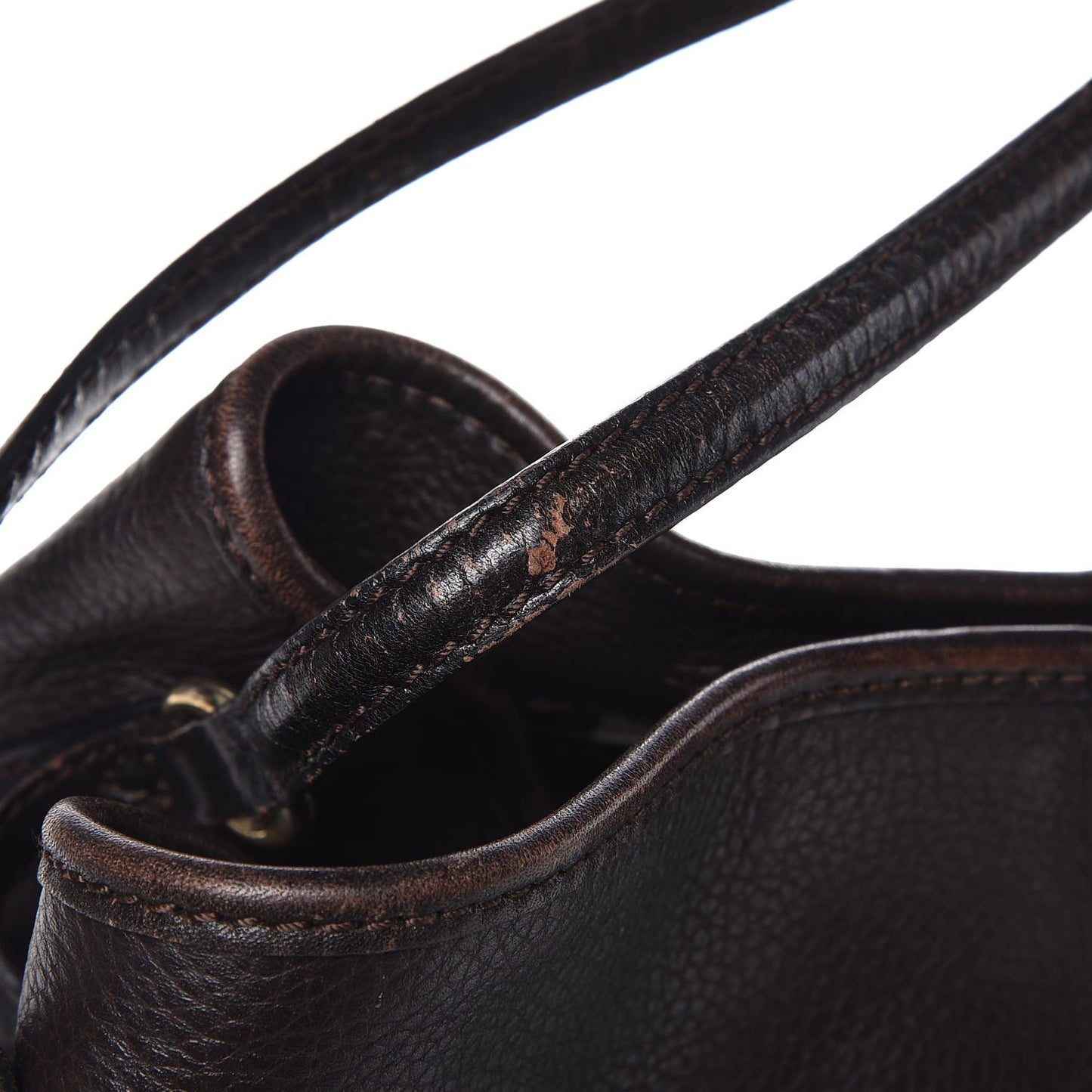 Grainy Calfskin Small Canterbury Tote Dark Chocolate