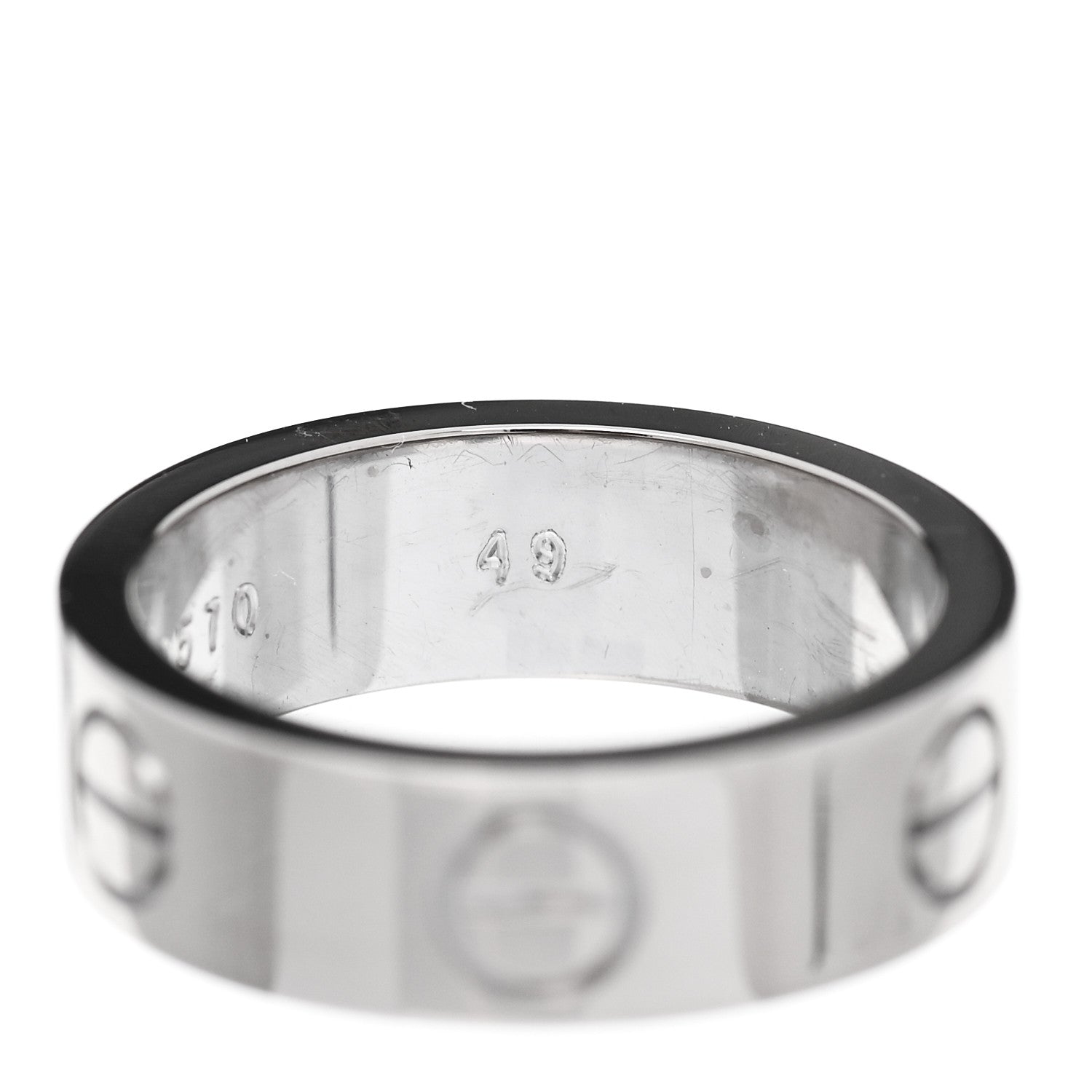 Cartier 18K White Gold 5.5mm LOVE Ring 49 4.75 7 of 7