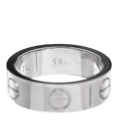 Cartier 18K White Gold 5.5mm LOVE Ring 49 4.75 7 of 7