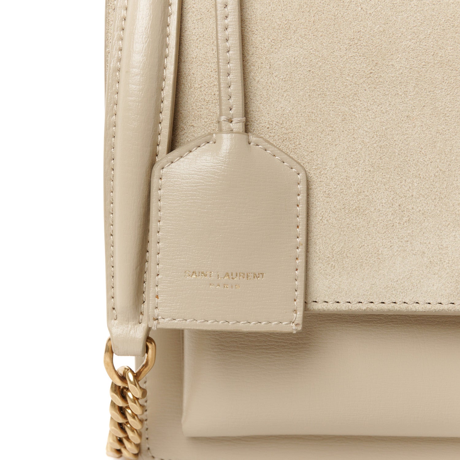 Saint Laurent Suede Calfskin Medium Monogram Sunset Beige 9 of 12