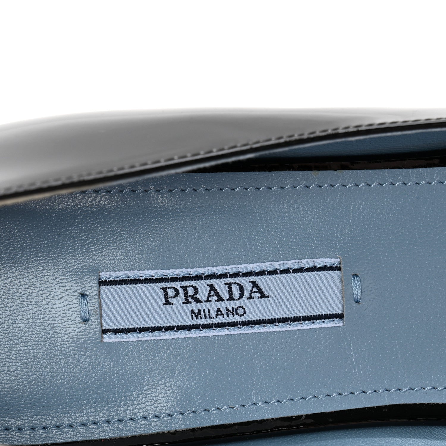 Prada Vernice Logo Bow Ballerina Flats 40.5 Black 8 of 9