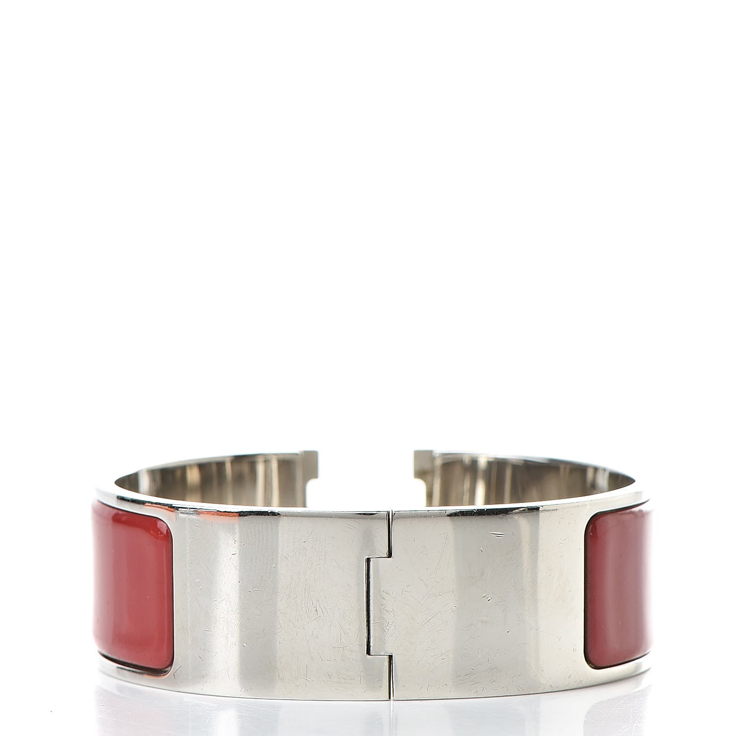 Hermes Enamel Wide Clic Clac H Bracelet PM Red 3 of 6