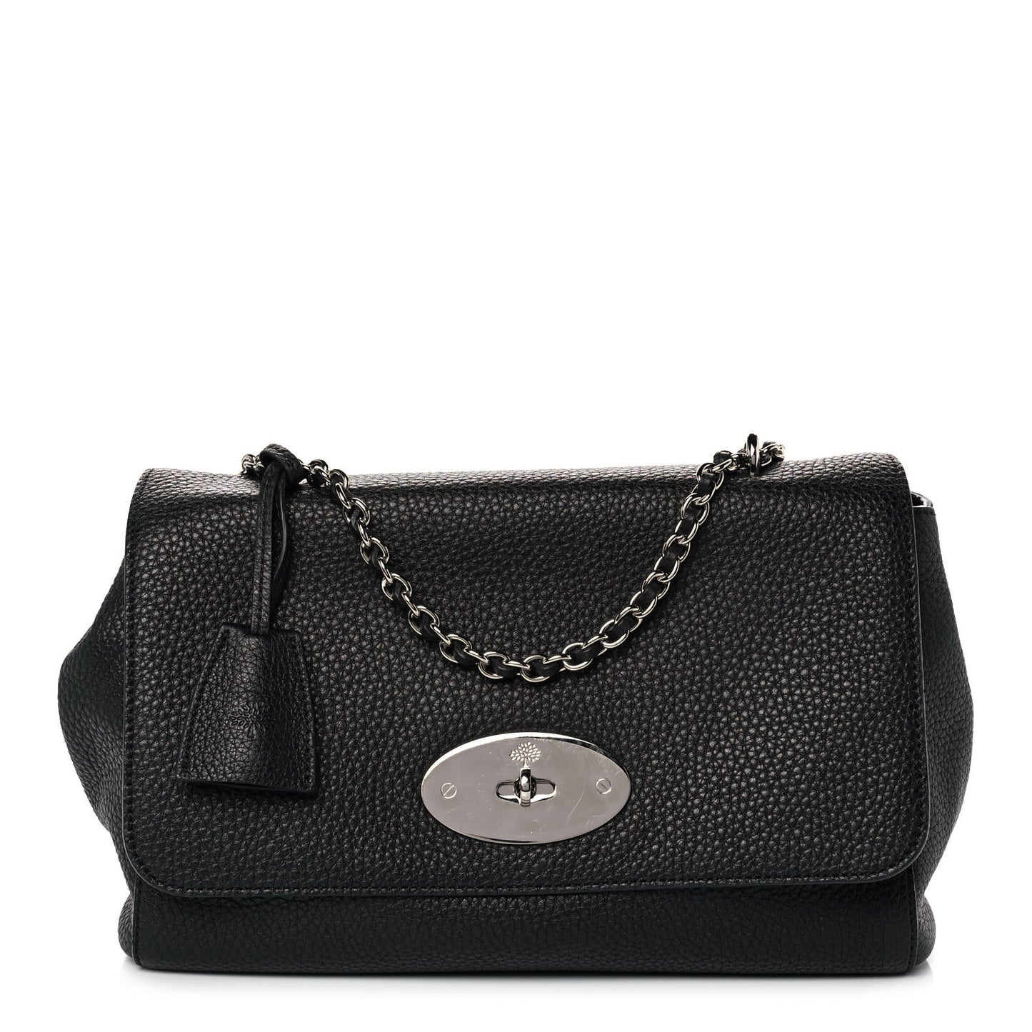 Glossy Goatskin Small Lily Flap Black