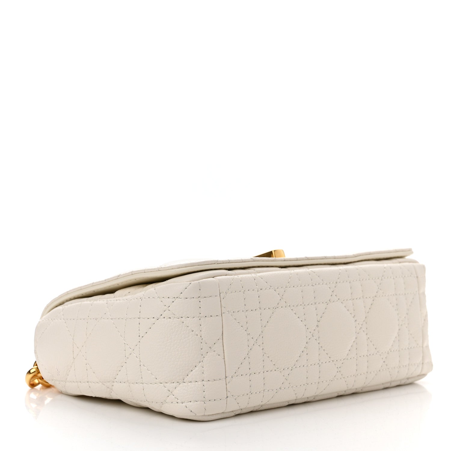 Christian Dior Calfskin Cannage Small Caro Bag Ivory 4 of 12