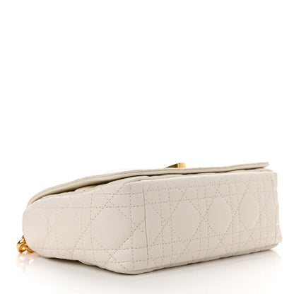 Christian Dior Calfskin Cannage Small Caro Bag Ivory 4 of 12