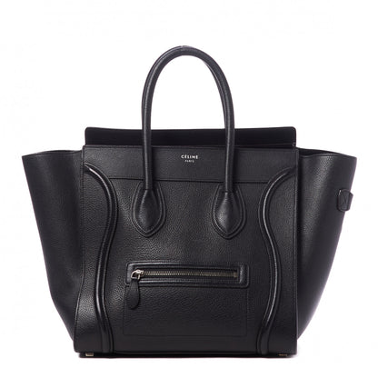 Celine Drummed Calfskin Mini Luggage Black 1 of 8