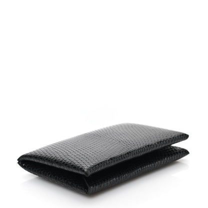 Hermes Lizard Calvi Card Case Black 4 of 6