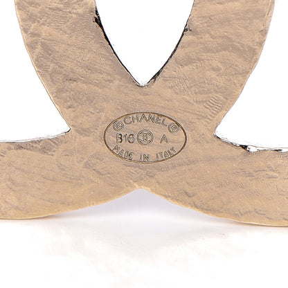 Chanel Quilted CC Brooch Light Gold 4 of 4