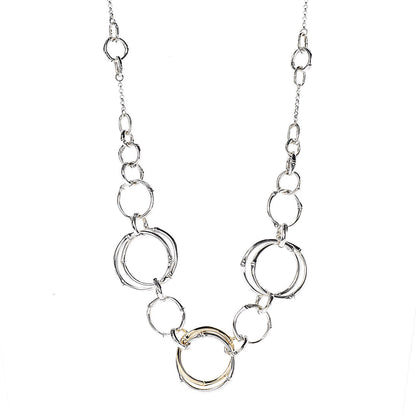 John Hardy Sterling Silver 18K Yellow Gold Bamboo Circles Sautoir Necklace 1 of 4