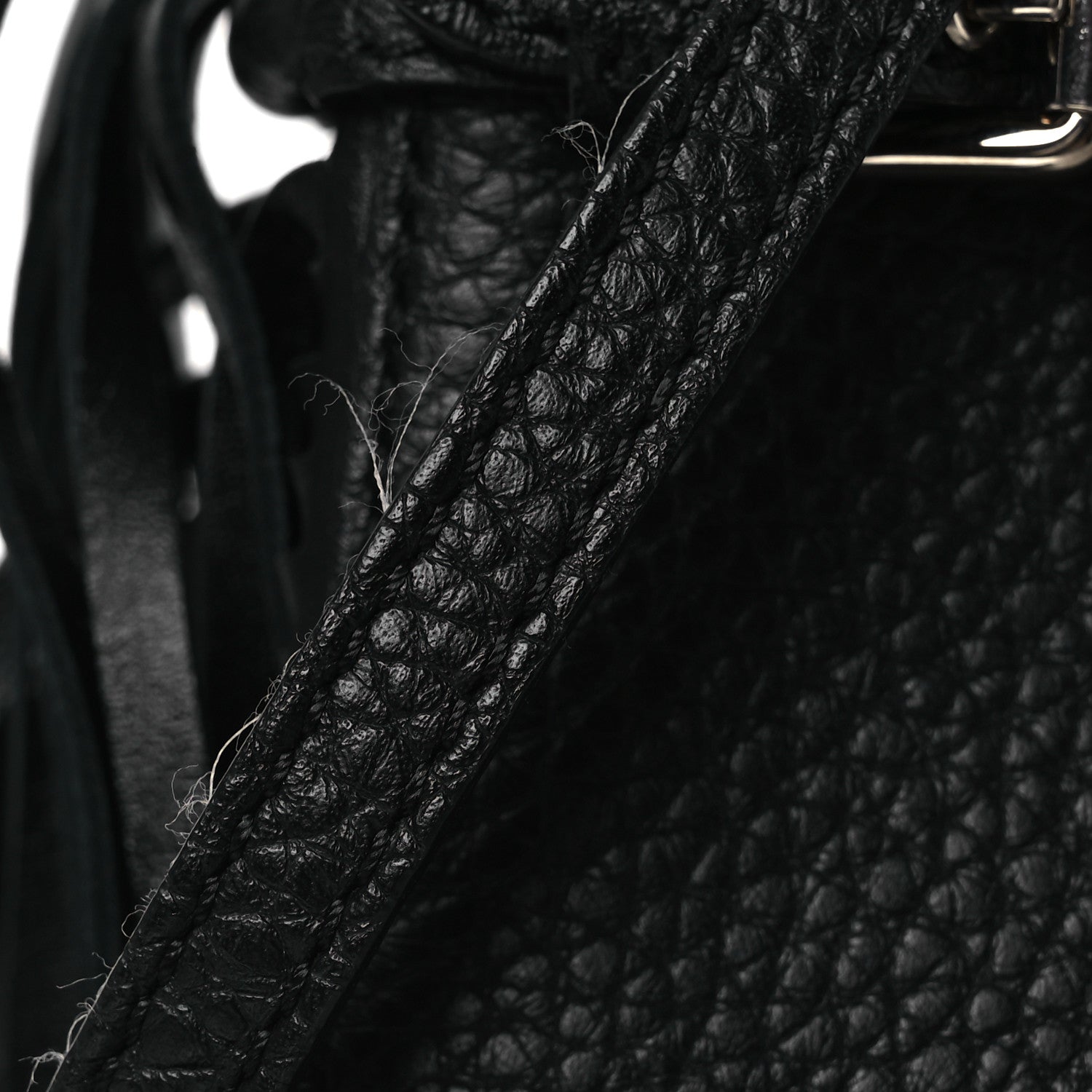 Burberry Grainy Calfskin Studded Fringe Baby Banner Tote Black 11 of 11