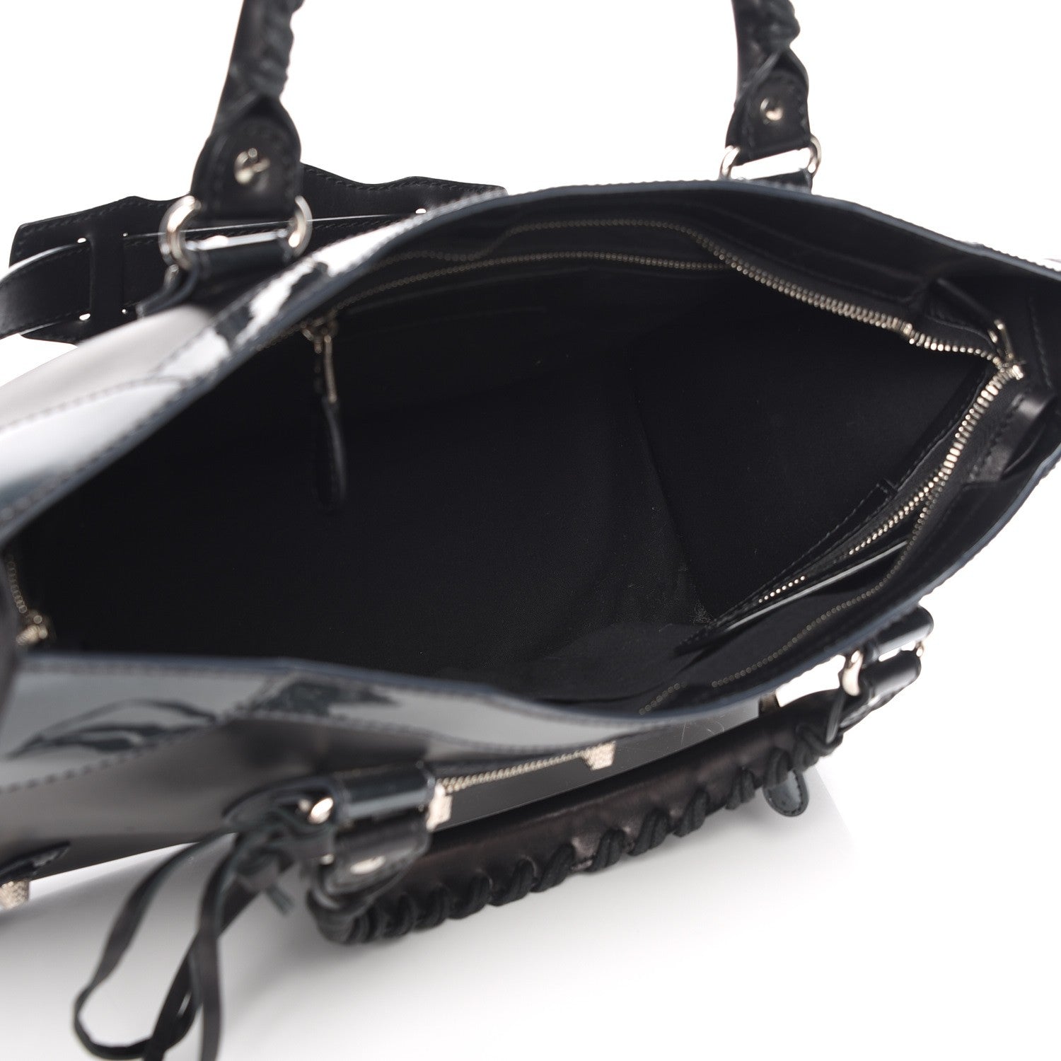 Balenciaga Smooth Calfskin Metallic Patent Giant 12 Silver Hardware City Black Gris 6 of 8