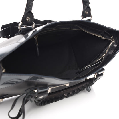 Balenciaga Smooth Calfskin Metallic Patent Giant 12 Silver Hardware City Black Gris 6 of 8