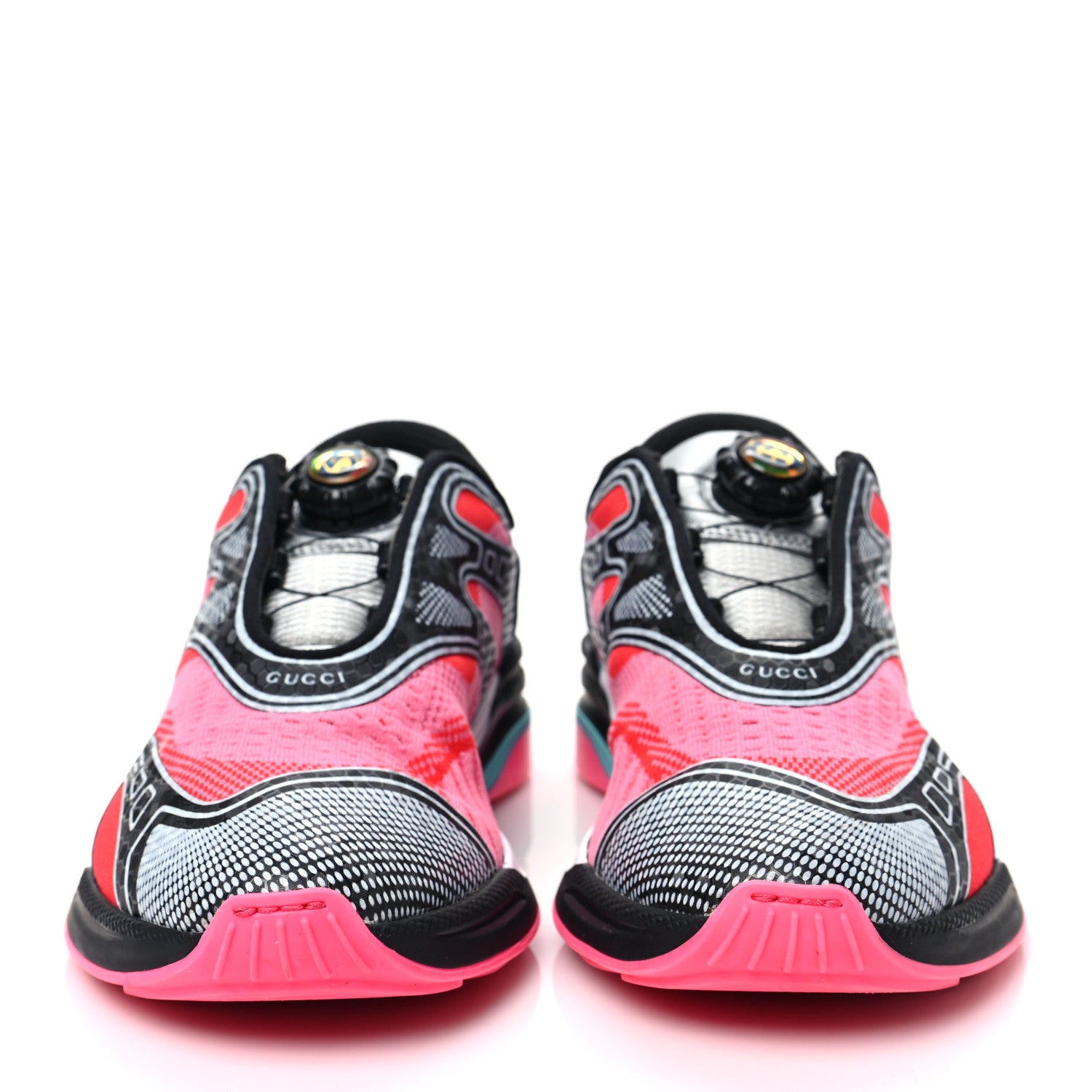 Gucci Fabric Womens Ultrapace R Mid Top Sneakers 39.5 Pink Bright Red 2 of 9
