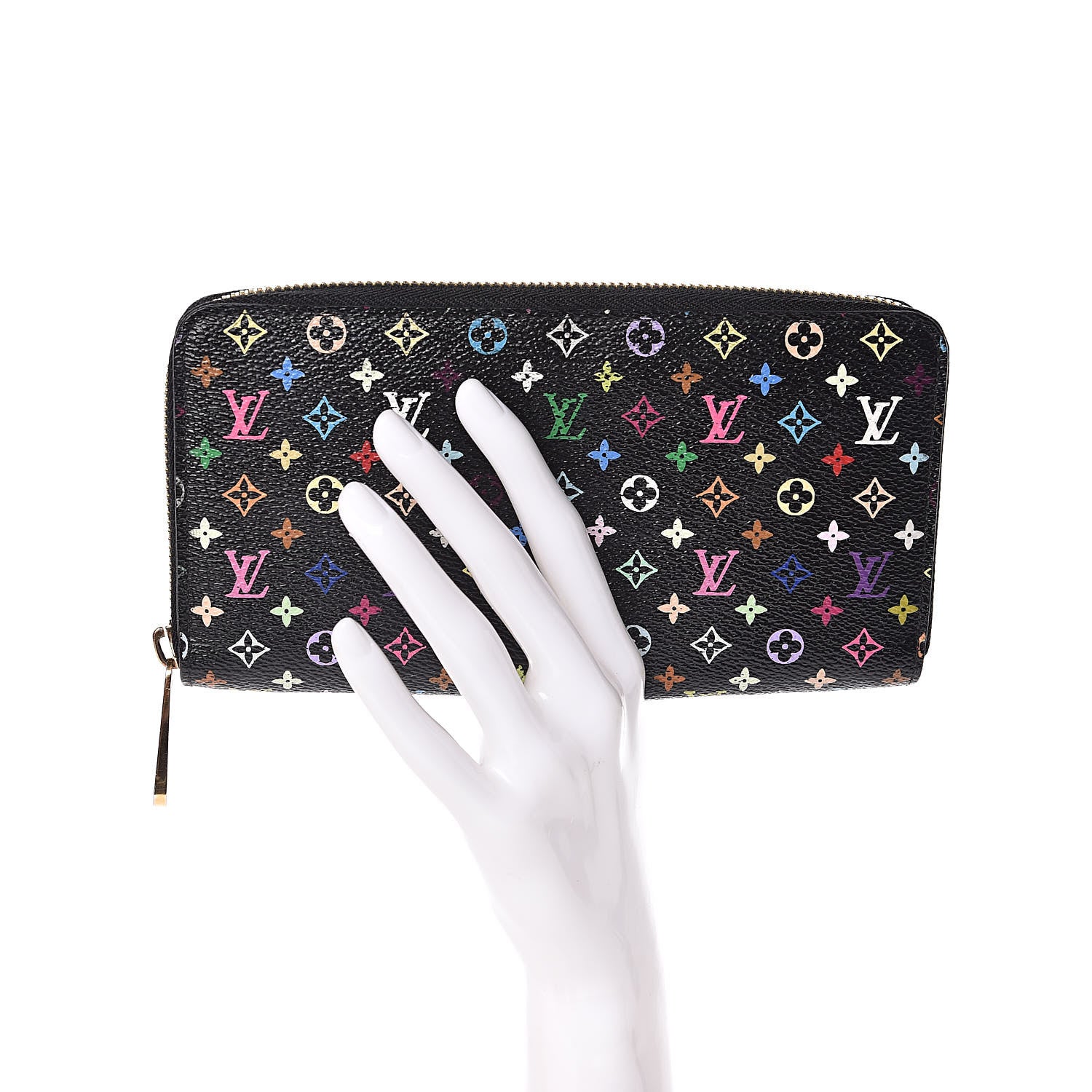 Louis Vuitton Monogram Multicolor Zippy Wallet Black Grenade 2 of 8