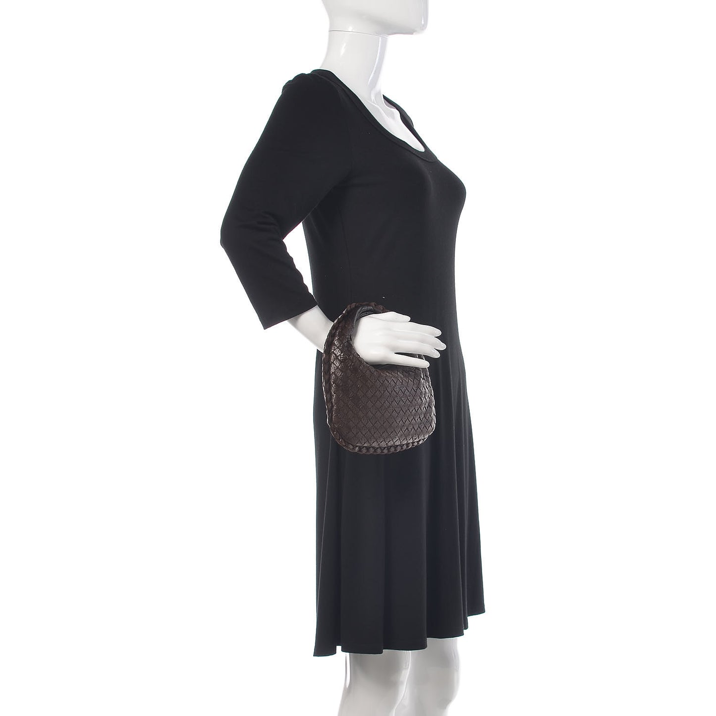 Nappa Intrecciato Mini Veneta Hobo Ebano