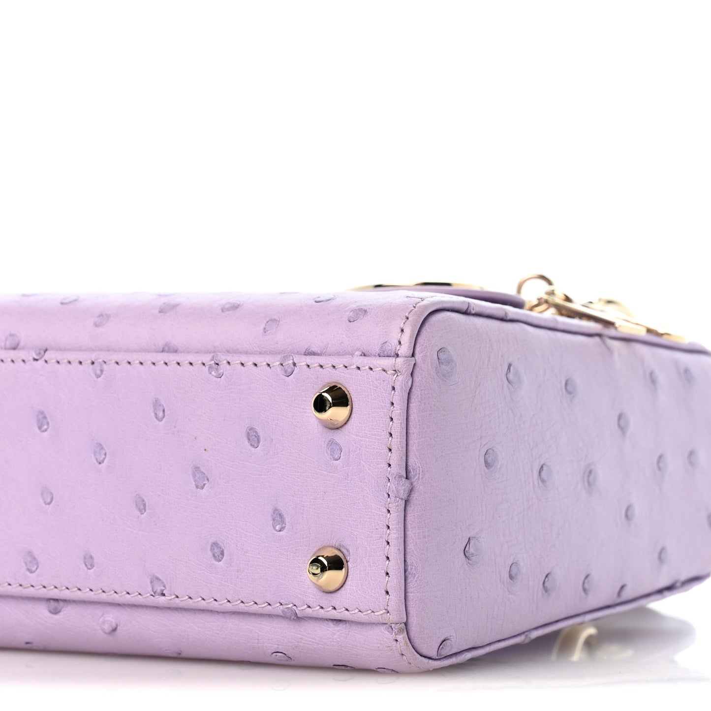 Ostrich Mini Lady Dior Purple