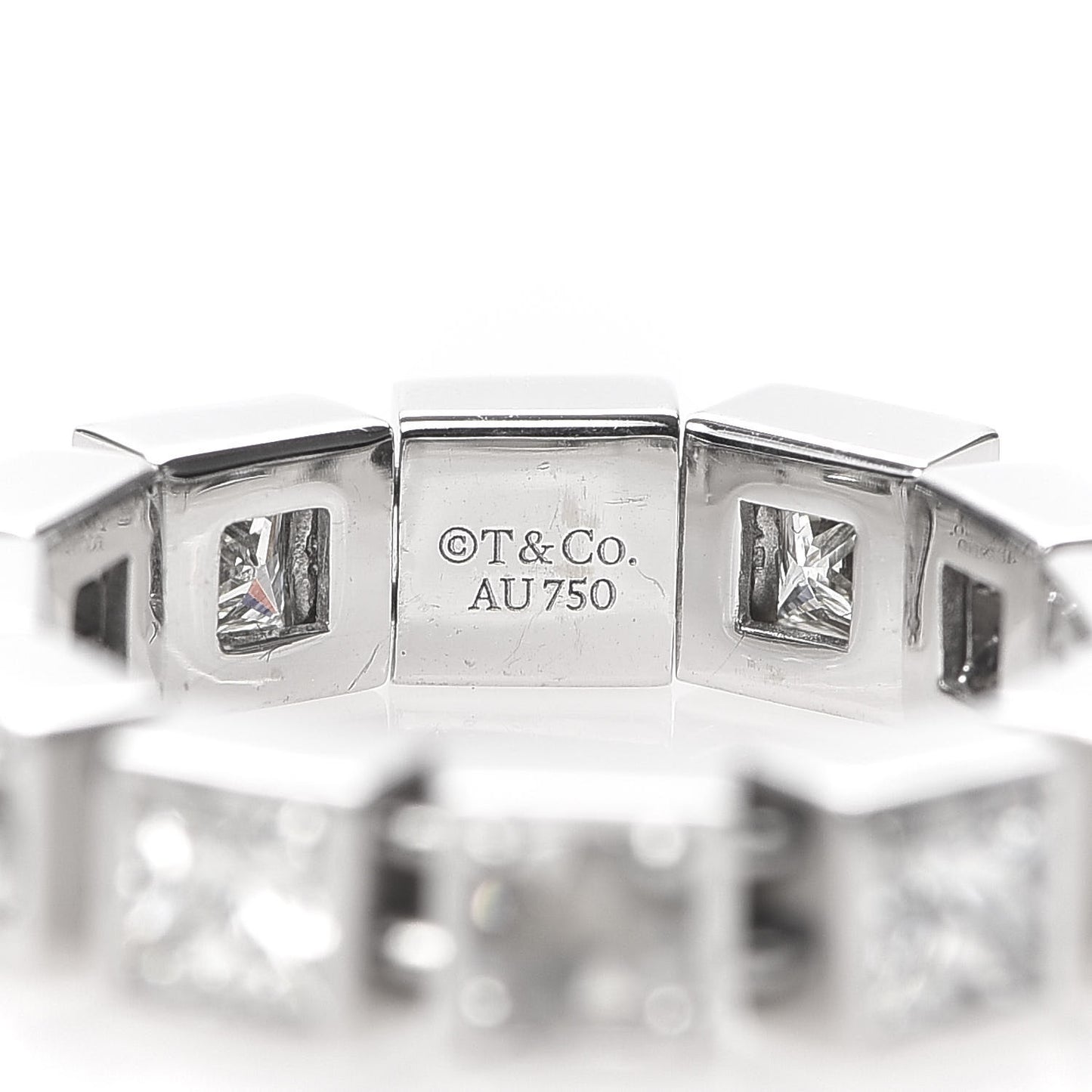 18K White Gold Diamond T Line Band Ring 49 5