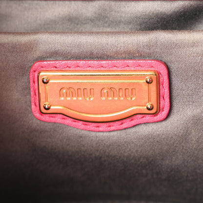 Miu Miu Vitello Daino Caribu Tote Peonia 6 of 10