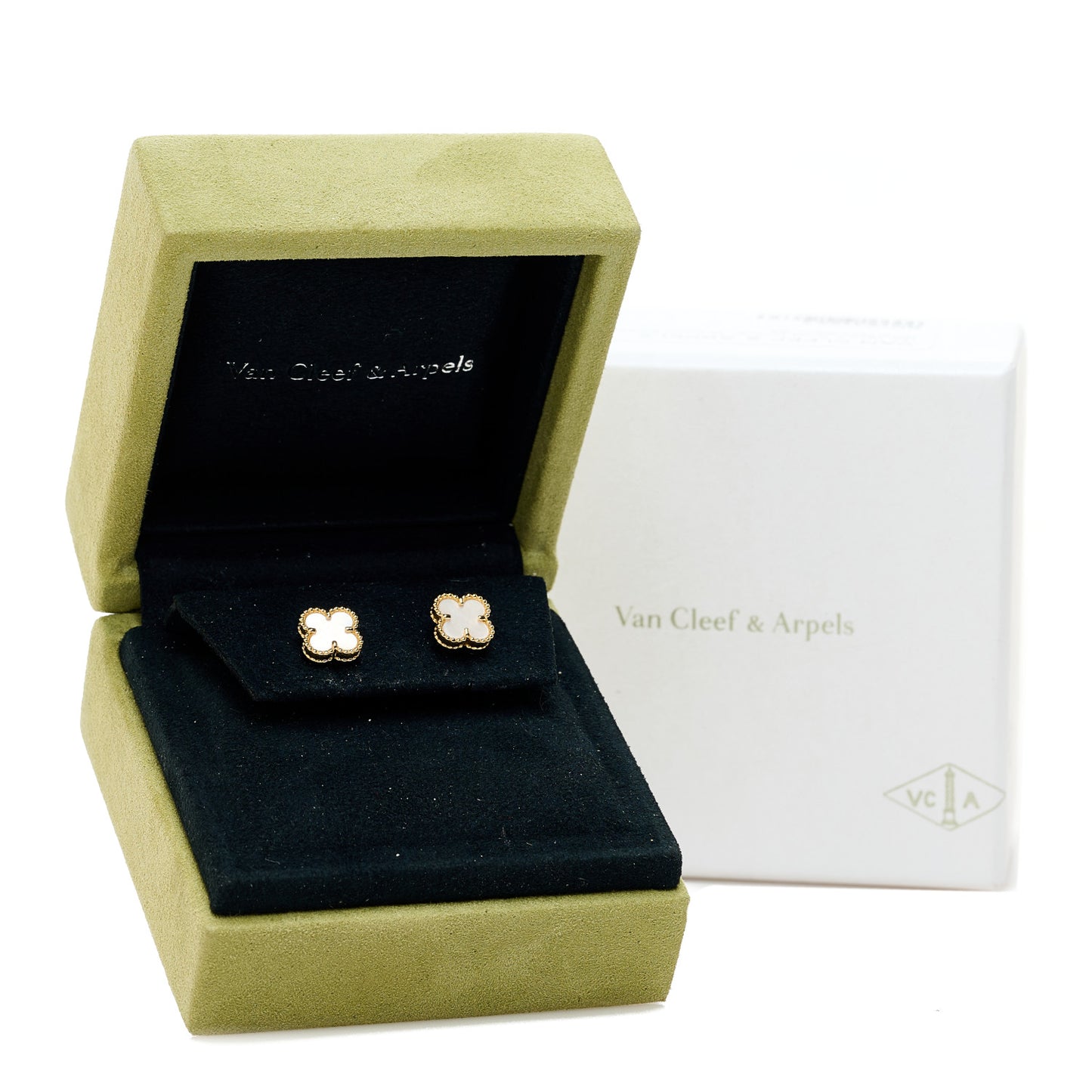 18K Yellow Gold Mother of Pearl Sweet Alhambra Earrings