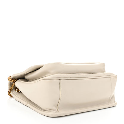 Saint Laurent Crinkled Calfskin Matelasse Monogram Baby Niki Chain Satchel Ivory 4 of 13