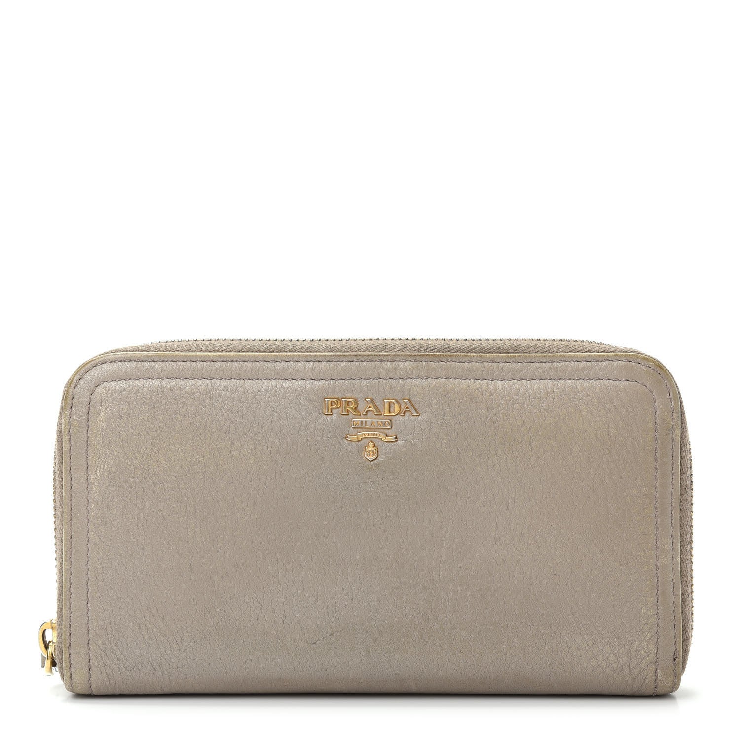 Prada Vitello Daino Zip Around Wallet Pomice 1 of 13