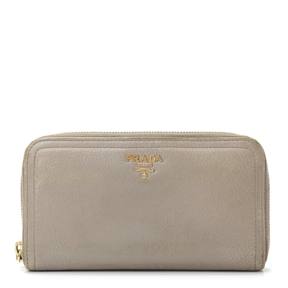 Prada Vitello Daino Zip Around Wallet Pomice 1 of 13