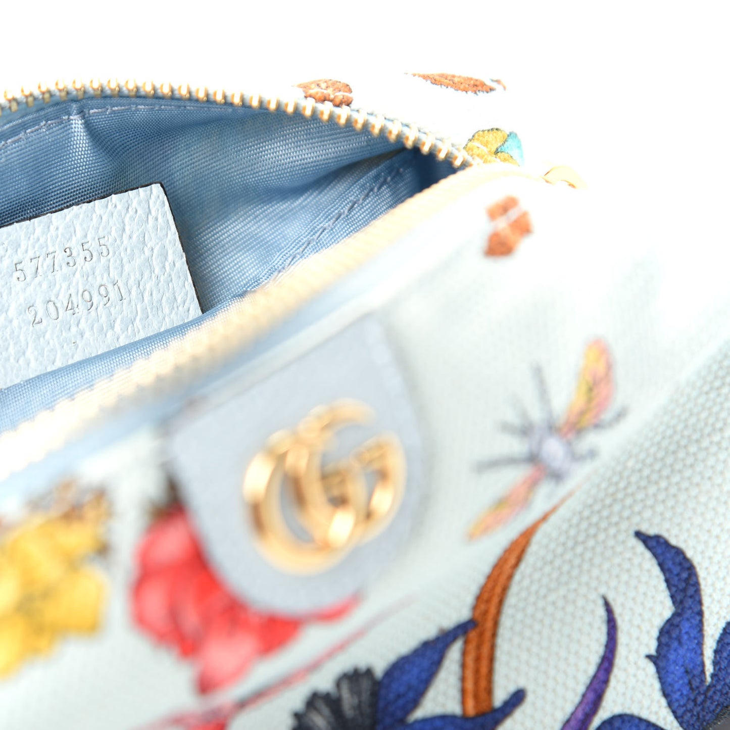 Canvas Flora GG Marmont Pouch Cosmetic Case Multicolor