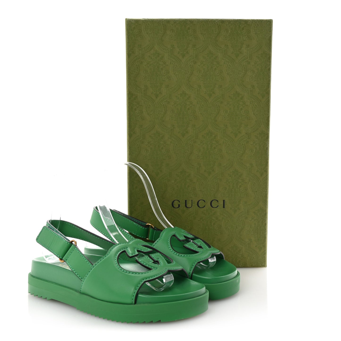 Cosmos Softy Calfskin Interlocking G Slingback Sandals 36.5 New Shamarock