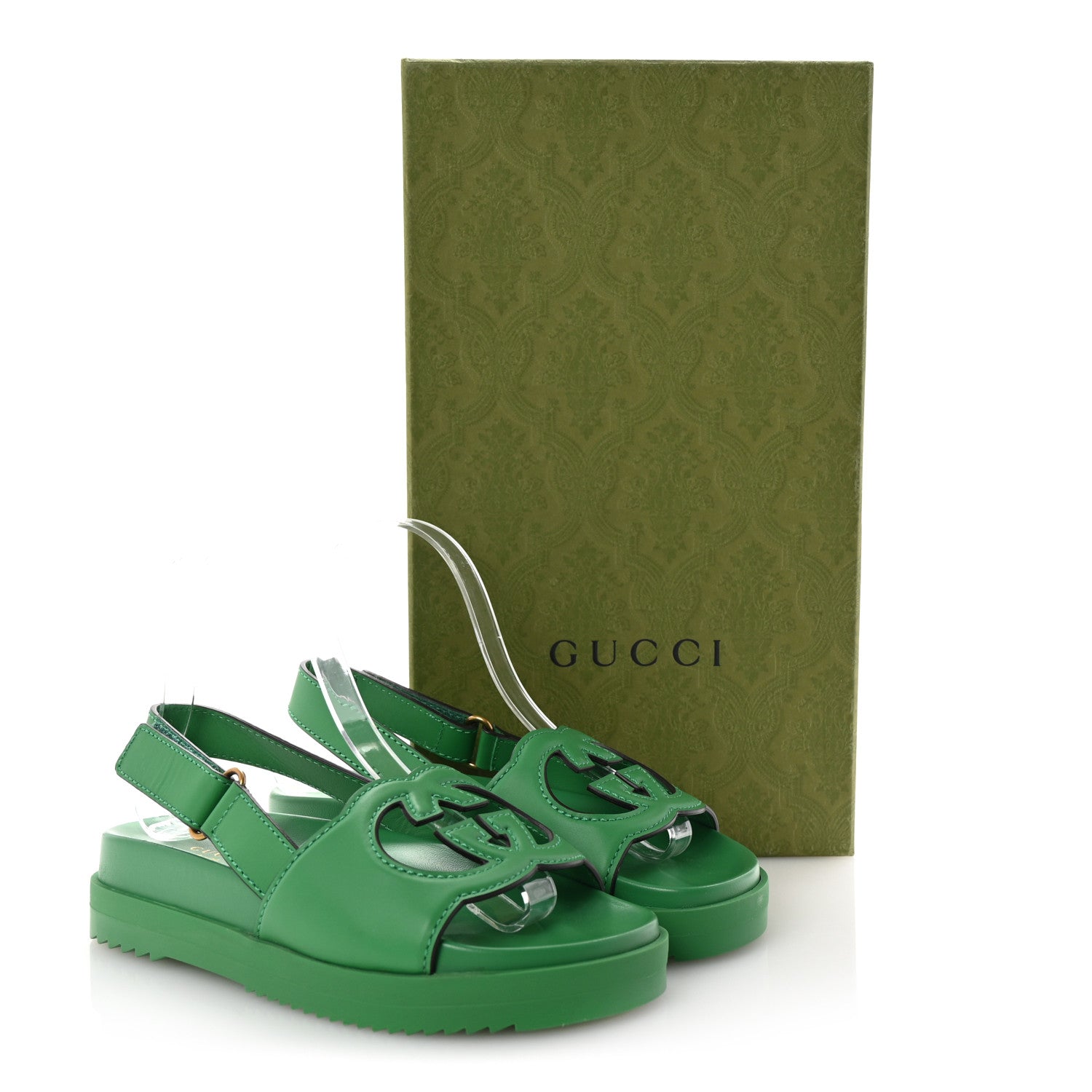 Gucci Cosmos Softy Calfskin Interlocking G Slingback Sandals 36.5 New Shamarock 9 of 9