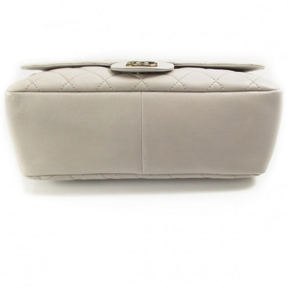 Chanel Lambskin Classic Jumbo Flap Zip Top Tote 2011 Stone 4 of 10