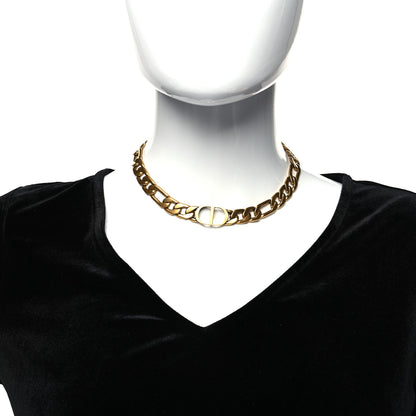 Christian Dior Metal CD Choker Necklace Aged Gold 1 of 5