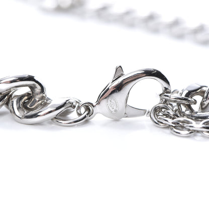 Chanel Resin CC Oversized Padlock Chain Necklace Silver Pearly White 4 of 6